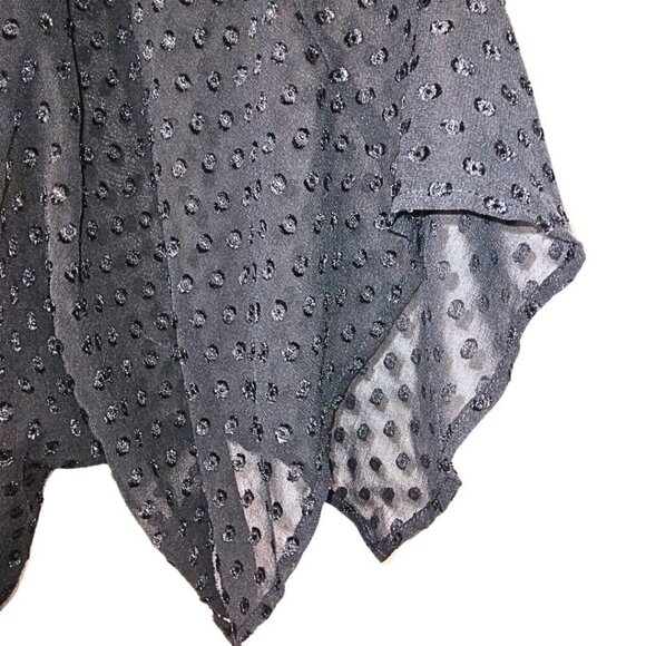 IMNYC BLACK POLKA DOT DRESS WITH 3/4 SLEEVES AND ELASTIC WAIST - Picture 4 of 7